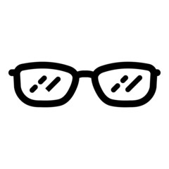Glasses Flat Icon Isolated On White Background