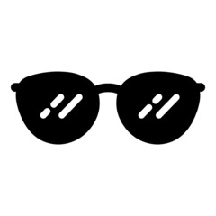Glasses Flat Icon Isolated On White Background