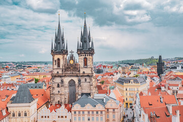 Fototapeta na wymiar Prague Old Town View from Top
