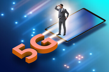 5G technology telecommuications concept - isometric projection