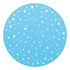 Winter falling snow vector background round shape, Christmas snow globe illustration.