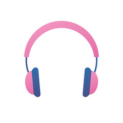 Pink wireless headphones isolated vector icon