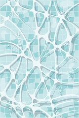 Background with water in the pool for a poster or an invitation to a party, Blue transparent water. Vector illustration