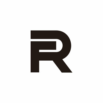 letter rf simple geometric line logo vector