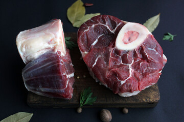 Ossobuco de ternera, cortado, productos carnicos