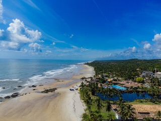 Fotografia aérea das praias de Ilhéus na Bahia. Brasil. 