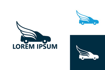 Wing car logo template design vector