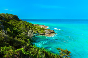 Stunning gorgeous inviting mountains, hills landscape view in Holguin Province, Cuba, Esmeralda...