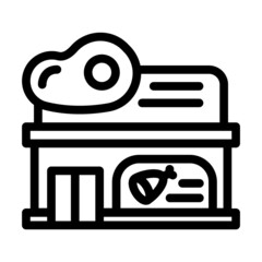 butcher shop line icon vector. butcher shop sign. isolated contour symbol black illustration