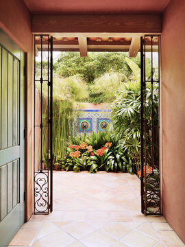 Architecture image of Spanish hallway and garden