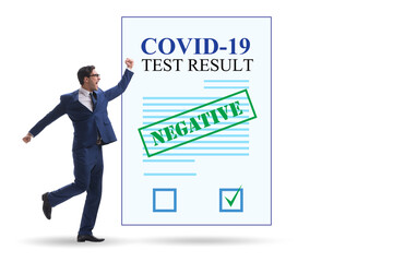 Man in the coronavirus covid-19 test concept