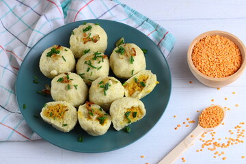 Millet dumplings stuffed with lentils