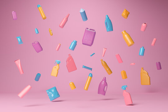 Colorful recyclable plastic containers