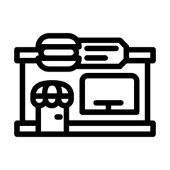 eatery building line icon vector. eatery building sign. isolated contour symbol black illustration