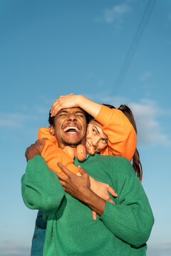 Happy Friends having fun outdoors