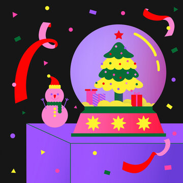 happy merry christmas snowman card