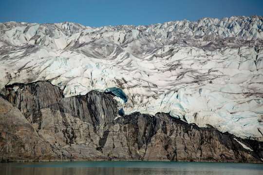 Rugged glacier ice in Greenland.
