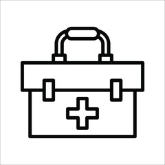 first aid kit icon. vector medical bag icon illustration isolated on White background.