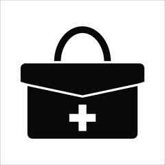 first aid kit icon. vector medical bag icon illustration isolated on White background.
