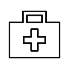 first aid kit icon. vector medical bag icon illustration isolated on White background.