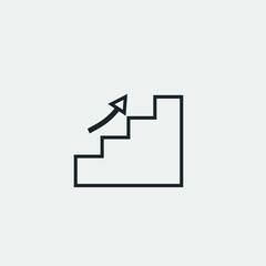 Stairs up vector icon illustration sign