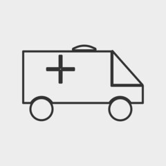 Ambulance vector icon illustration sign