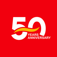 50 years anniversary logo vector. Fifty Year. illustration icon. 