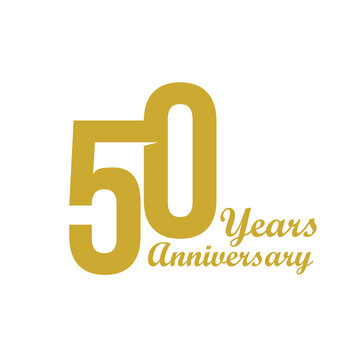 50 years anniversary logo vector. Fifty Year. illustration icon. 