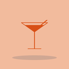 Cocktail vector icon illustration sign