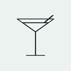 Cocktail vector icon illustration sign
