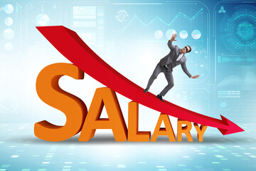 Fototapeta premium Salary inflation concept in crisis