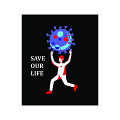 ILLUSTRATIONS FACING CORONA VIRUS KEEPS THE EARTH HEALTHY