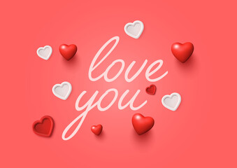 Love you background design template for valentine's day 