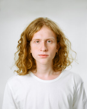 Portrait of a red hair young guy