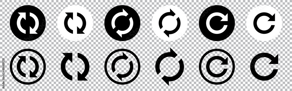 Poster refresh icons set. update icon vector. convert icon. reload icon isolated on transparent background,
