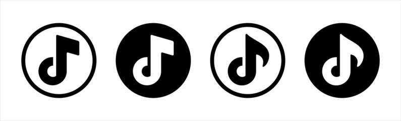 Music notes icon set, Music notes symbol, logotype,  vector  illustration.