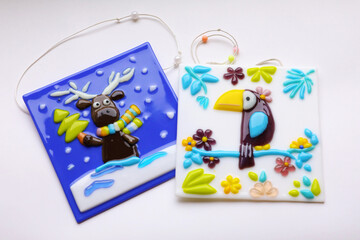 fusing molten glass paintings home decoration