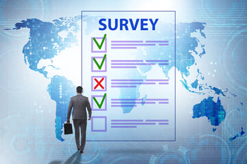 Survey questionnaire with tick boxes