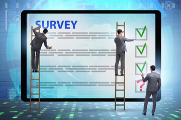 Survey questionnaire with tick boxes