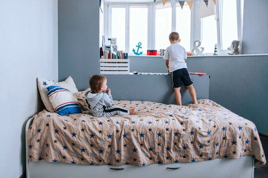 Little brothers in their room