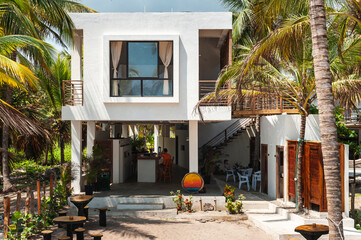 Naklejka premium Luxury house in tropical beach