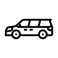 mpv minivan transport line icon vector. mpv minivan transport sign. isolated contour symbol black illustration