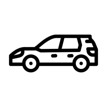 hatchback car body type line icon vector. hatchback car body type sign. isolated contour symbol black illustration