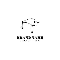 fishing lure logo cartoon design template icon black isolated vector