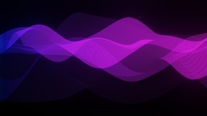 3d rendered colorful neon waves