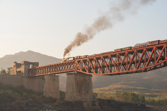 A freight train leaving Attock Bridge!