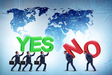 Businessmen in YES NO concept