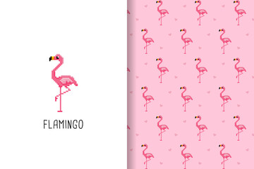 flamingo pattern with pink background © ohrianid