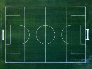 Aerial view of soccer field