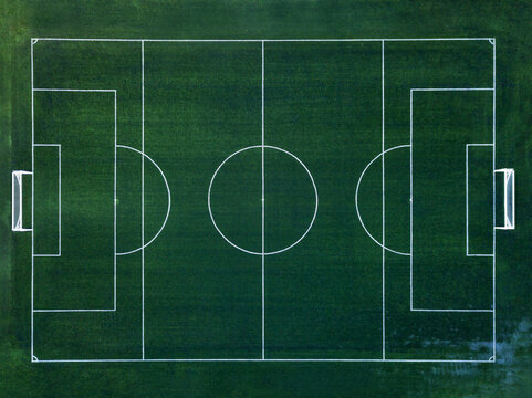 Aerial view of soccer field
